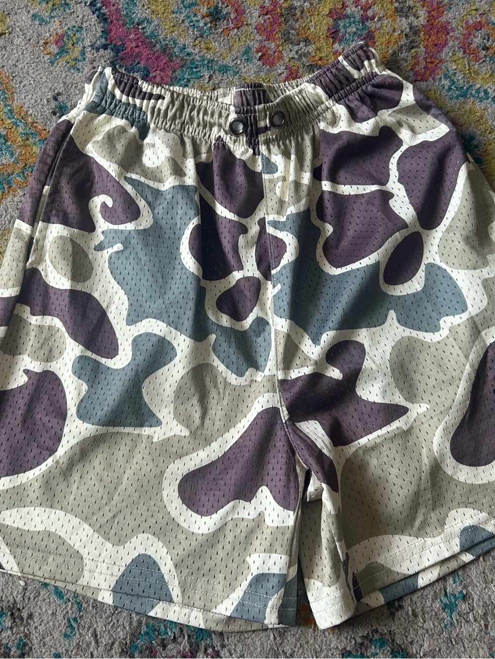 Colorful Tie-Dye Athletic Shorts with Graphic